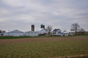 white house and barn